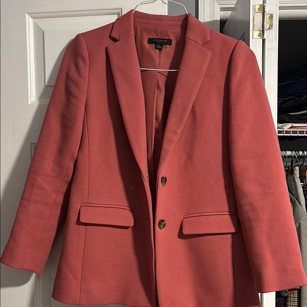 Ann Taylor Pink Blazer Tailored Professional Jacket